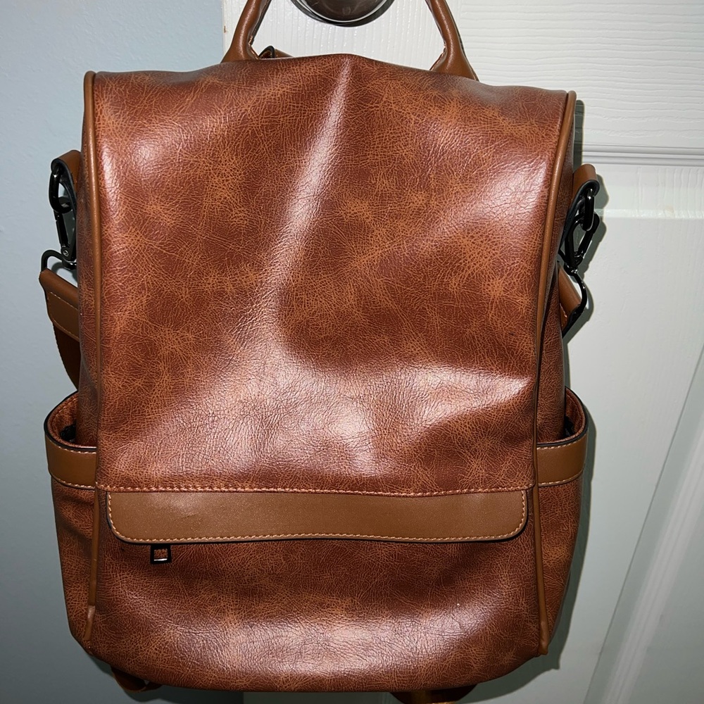 Brown Leather Backpack
